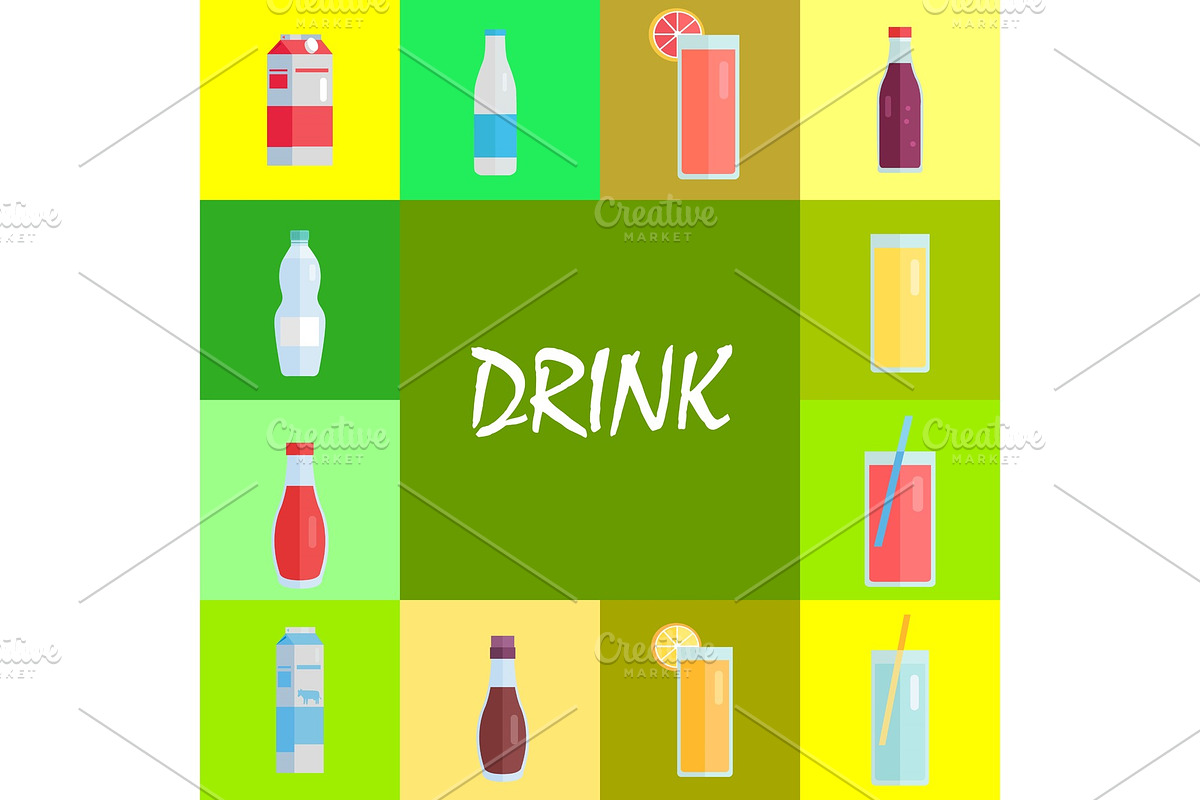 Refreshing Drinks and Sweet Soda in Illustrations - product preview 8