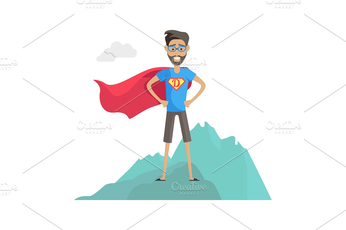 Superhero Daddy in Superhero Costume in Illustrations - product preview 8