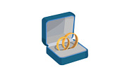 Gold Wedding Rings with Love Forever