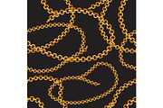 Seamless pattern with golden chains.