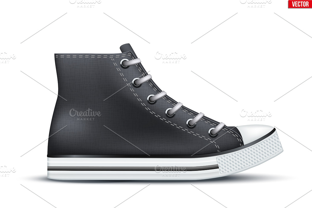 High Top Canvas Sneaker Mockup in Illustrations - product preview 8