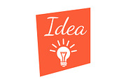 Idea banner with lighting lamp