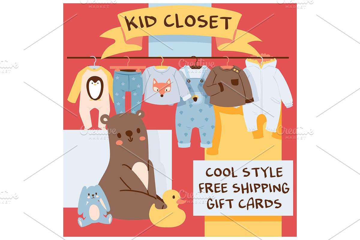 Baby shop vector cartoon kids in Illustrations - product preview 8