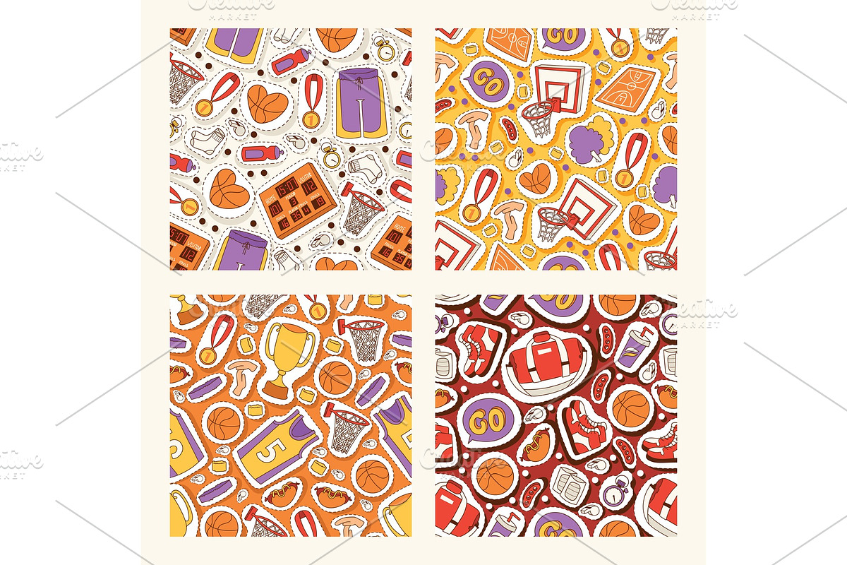 Basketball seamless pattern vector in Illustrations - product preview 8
