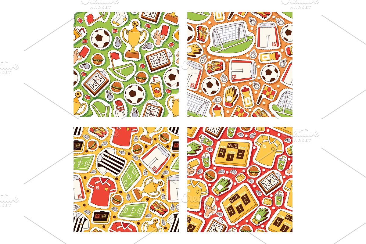 Soccer vector seamless pattern in Illustrations - product preview 8