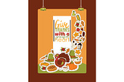 Thanksgiving food vector traditional