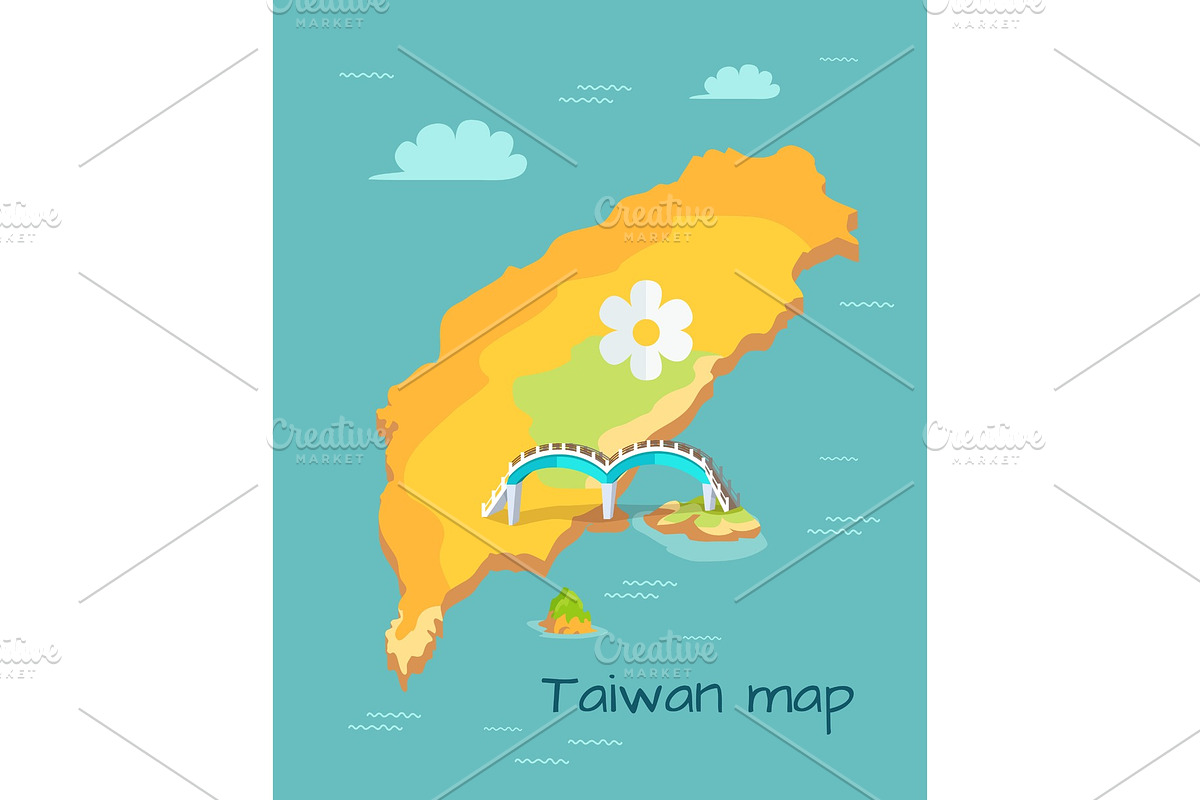 New Moon Bridge Marked on Taiwan Map in Illustrations - product preview 8