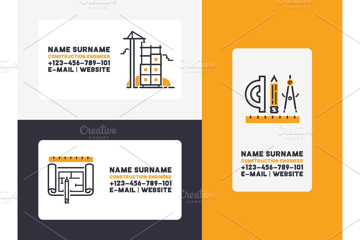Builder vector business card in Illustrations - product preview 8