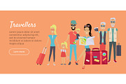 Happy Family Trip Traveling Banner