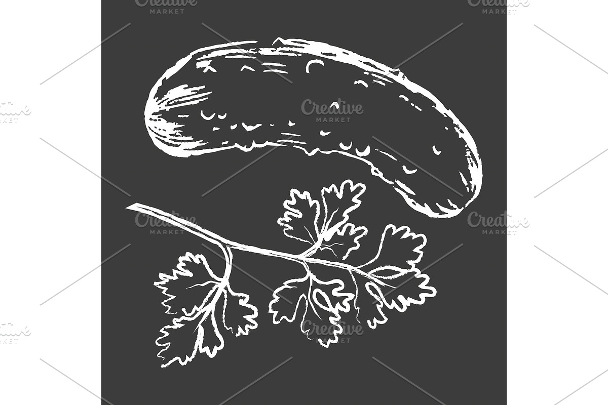 Cucumber and Parsley White in Illustrations - product preview 8