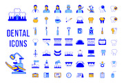 Dental Clinic Services Line Icons