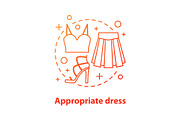 Appropriate dress concept icon