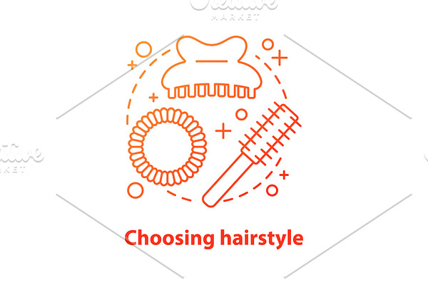 Choosing hairstyle concept icon