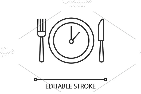 Lunch time linear icon