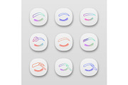 Eyebrows shaping app icons set