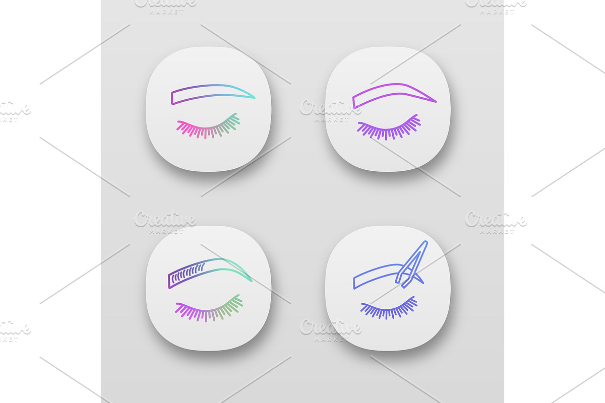 Eyebrows shaping app icons set in Icons - product preview 8