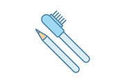 Eyebrow pencils with brush icon
