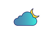Cloudy night color icon