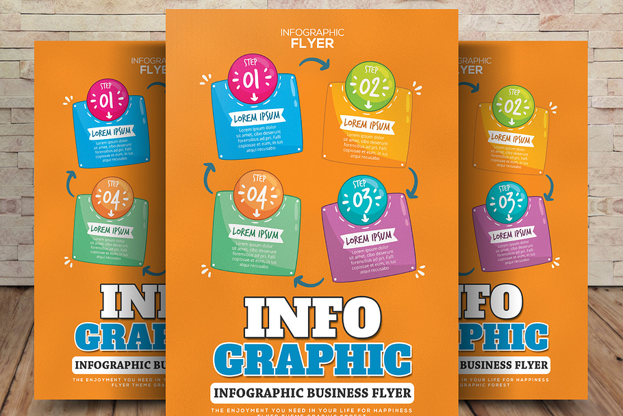 Infographic Template with Four Steps in Flyer Templates - product preview 8