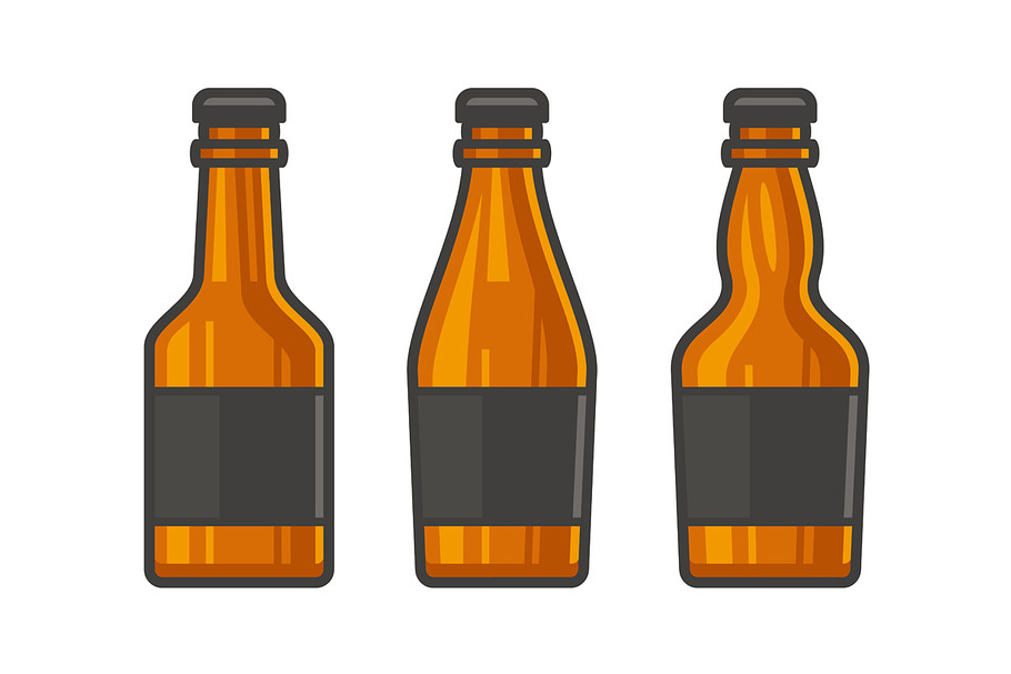 Blank Glass Beer Bottle Set