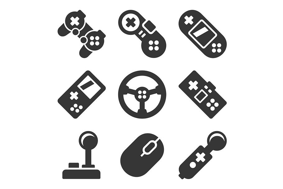 Gamepads Icons Set. Game Controllers