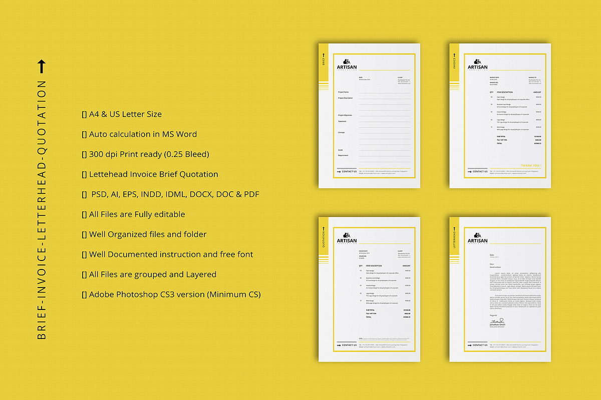 Brief-Estimation-Invoice-Letterhead in Stationery Templates - product preview 8