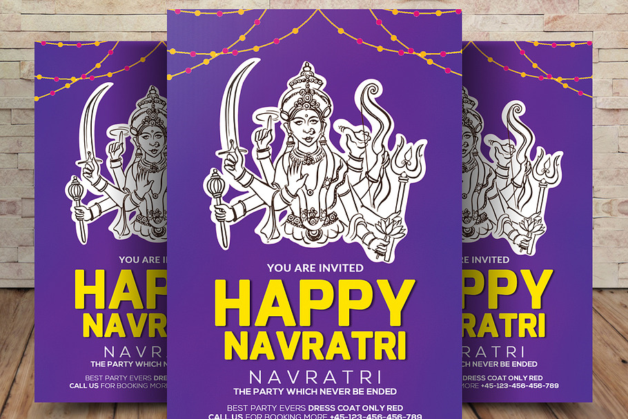 Happy Navratri Flyer Template in Flyer Templates - product preview 8