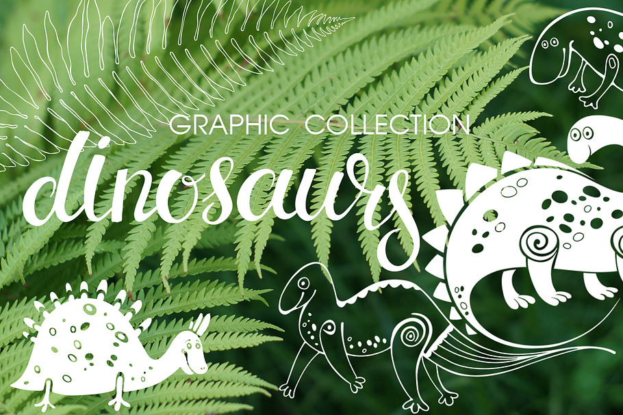 Dinosaurs. Graphic collection. in Illustrations - product preview 8