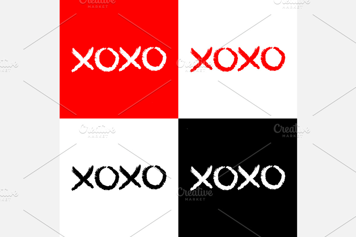 Xoxo phrase sketch saying set. in Illustrations - product preview 8