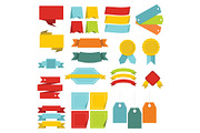 Different colorful labels icons set