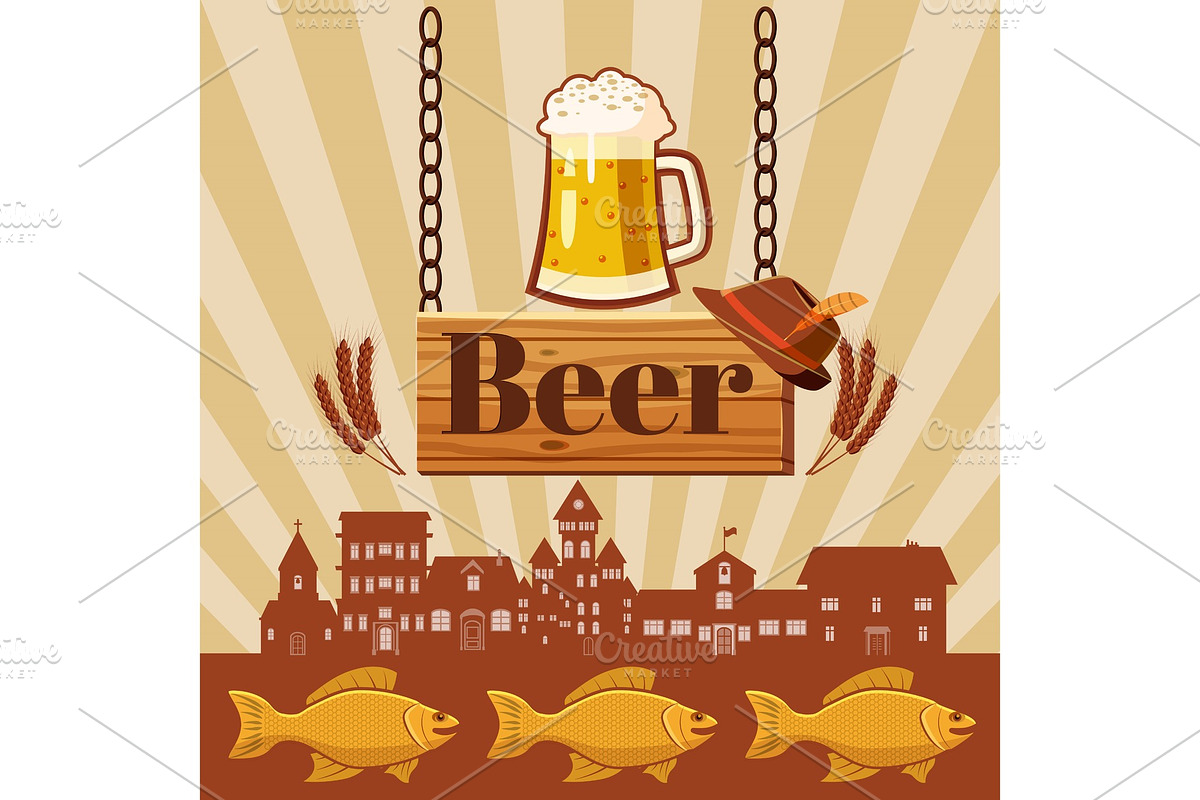 Beer pub concept, cartoon style in Illustrations - product preview 8