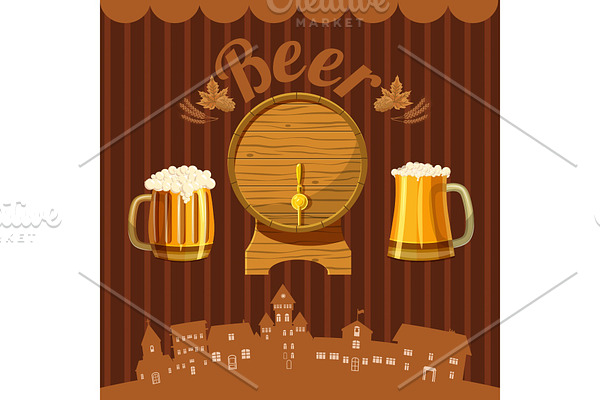 Brewery concept, cartoon style