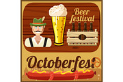Beer Oktoberfest concept, cartoon