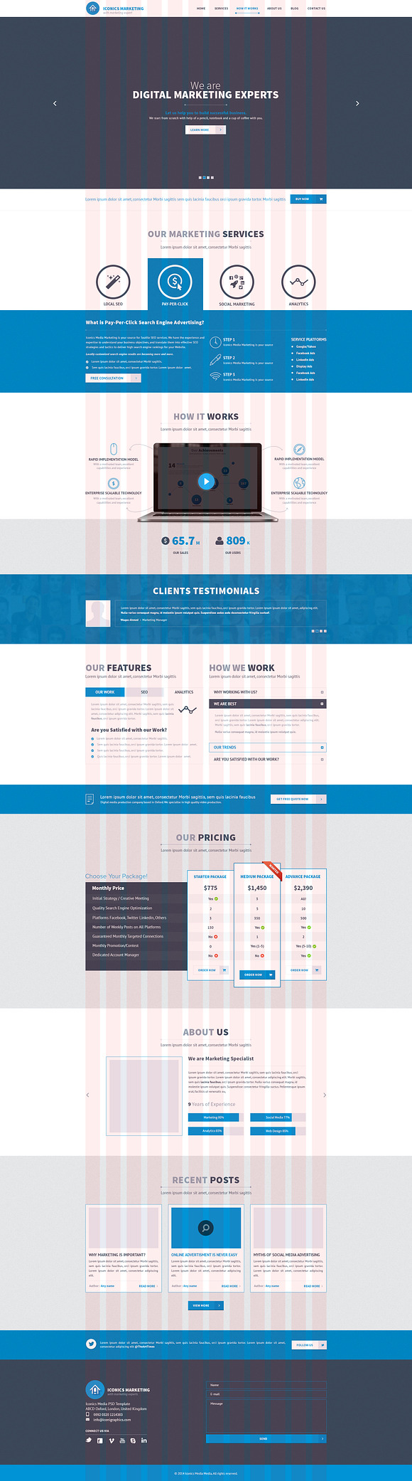 Iconic Marketing PSD Landing Page in Landing Page Templates - product preview 2