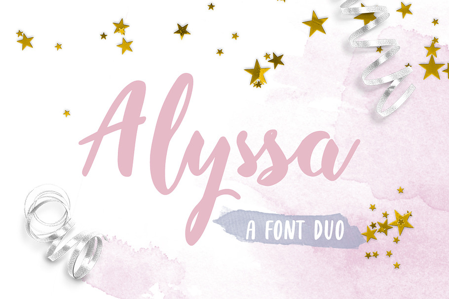 Alyssa Font Duo: Script & Sans Serif in Script Fonts - product preview 8