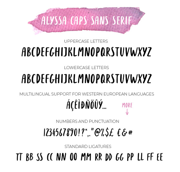 Alyssa Font Duo: Script & Sans Serif in Script Fonts - product preview 9
