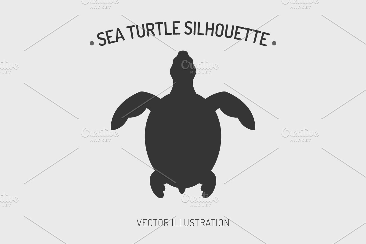 Sea Turtle Silhouette in Illustrations - product preview 8