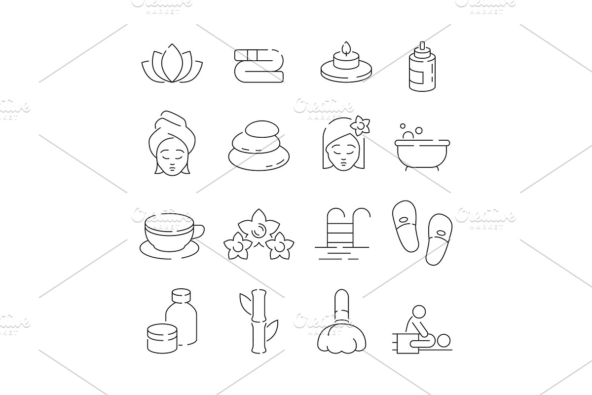 Spa icon set. Wellness therapy in Graphics - product preview 8