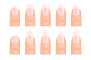Manicure nails. Various type of