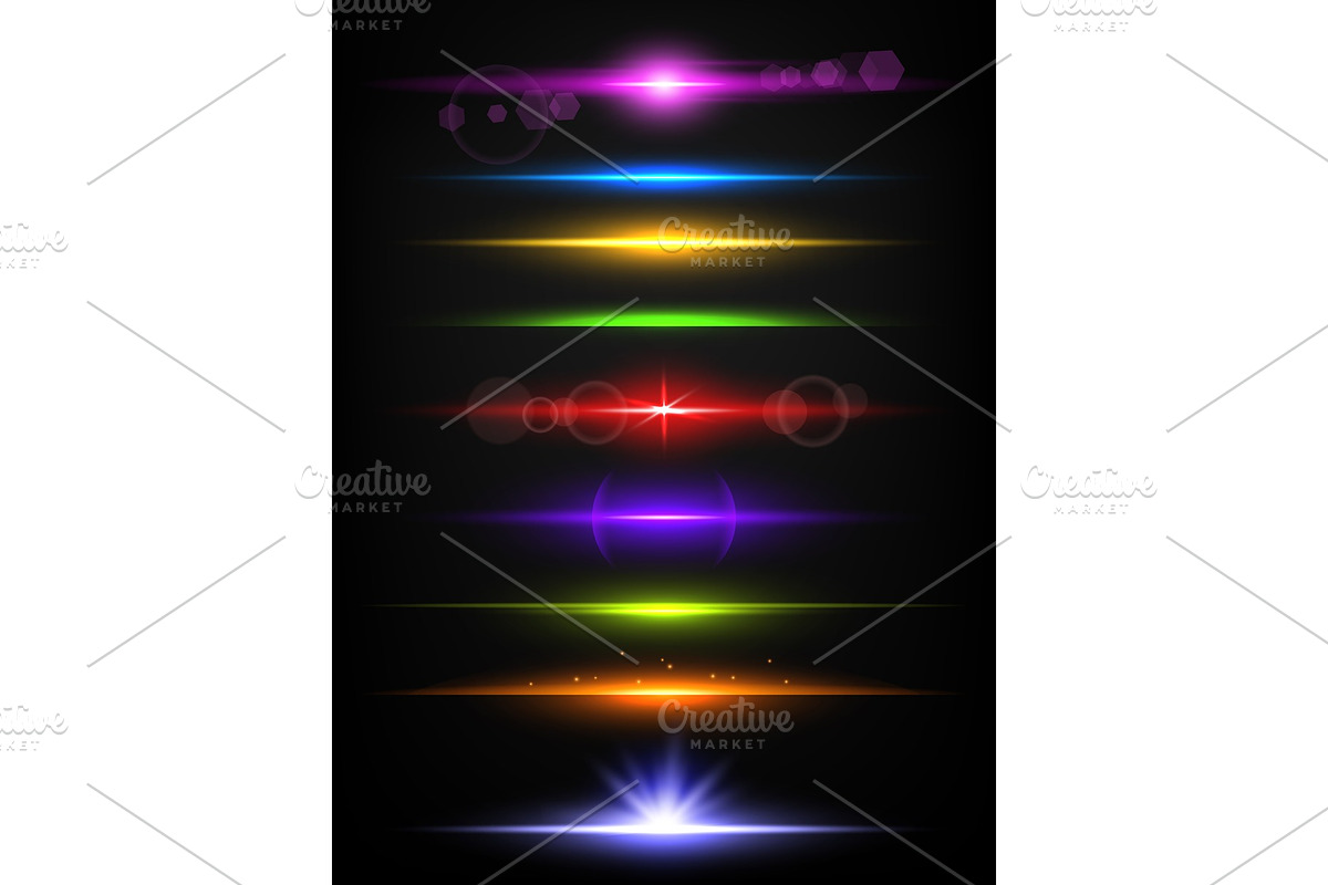 Shiny neon lines. Borders with glow in Graphics - product preview 8