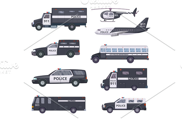 Police cars. Vehicle protection