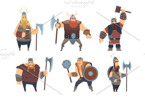 Viking characters. Medieval