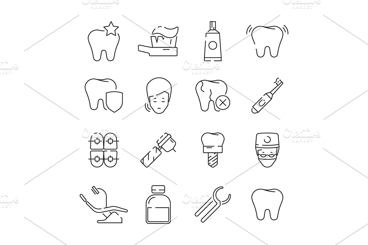 Dental icons. Medical protection in Graphics - product preview 8