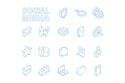 3D social media. Marketing isometric