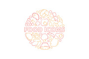 Food icon background. Colored circle