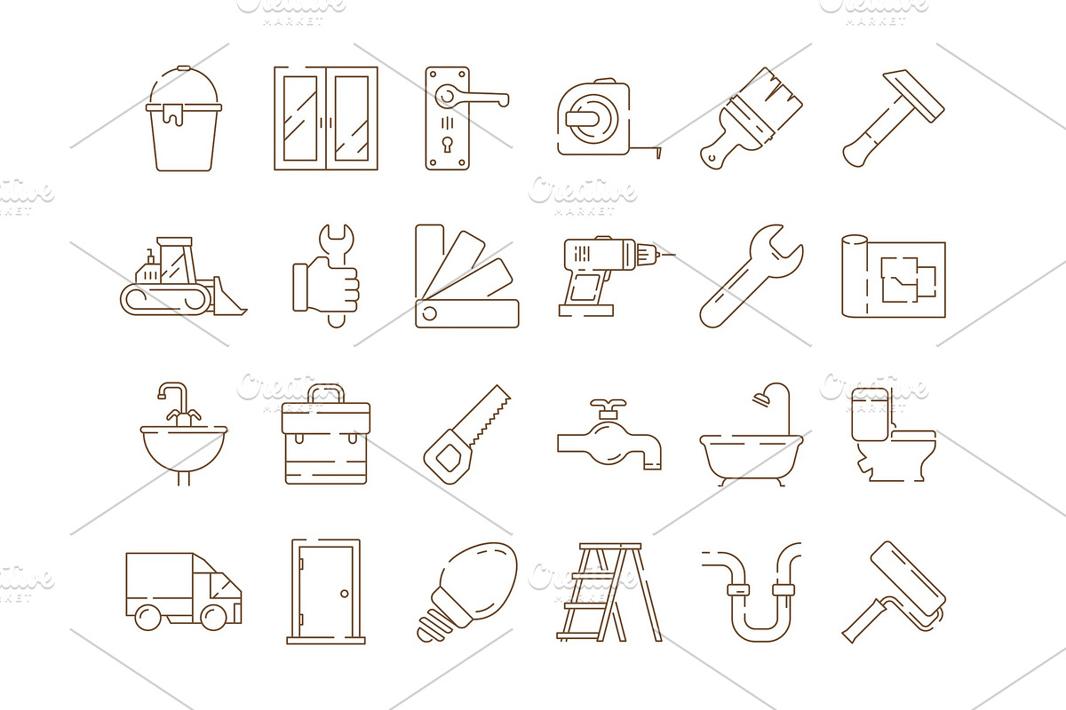 Home repair icons. Construction in Graphics - product preview 8