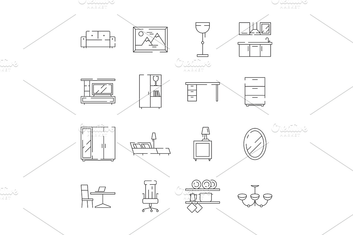 Furniture icon. Desk office and home in Graphics - product preview 8