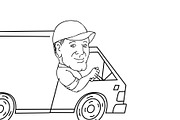 Animation Delivery Driver Driving 