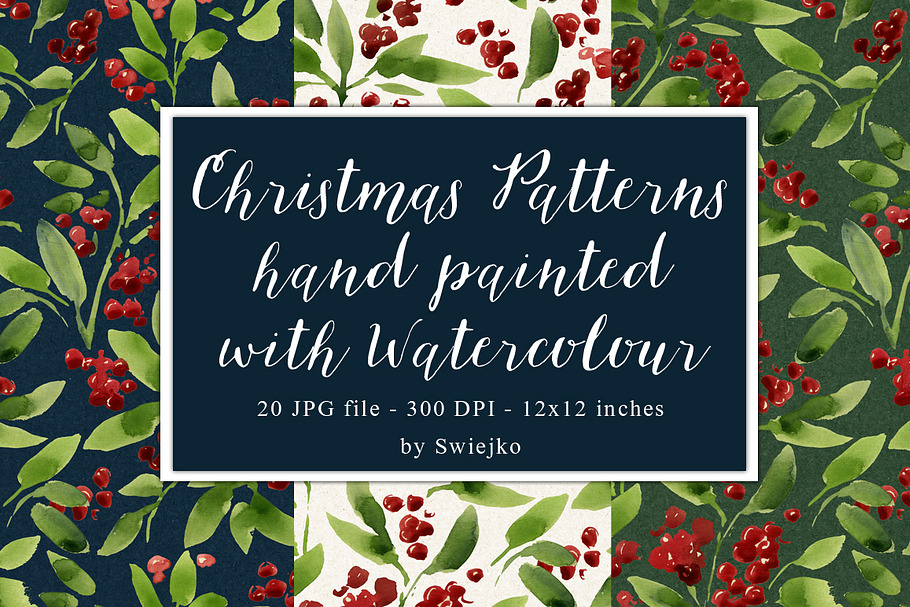 Watercolor pattern,christmas in Patterns - product preview 8