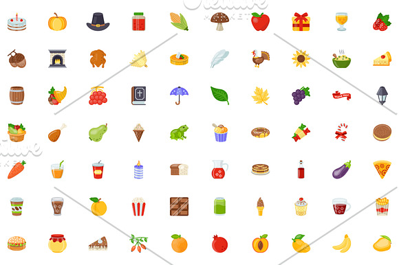 120 Thanksgiving Flat Icons in Icons - product preview 1